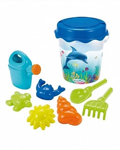 Набор для песка ведерко с дельфином и аксессуарами 21 см (Ecoiffier, ECO806)